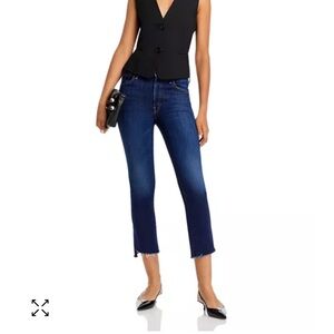 MOTHER Blue Ankle Cropped Jeans Slim Fit
